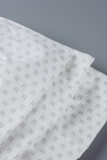 Witte sexy patchwork print met strik strapless tops