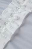 Patchwork branco sexy estampado com tops sem alças de laço