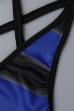 Синие модные сексуальные купальники с открытой спиной и завязками с уздечкой (без набивки)