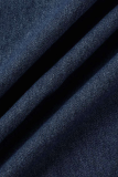 Темно-синие повседневные однотонные платья с оборками на тонких бретелях, юбка-торт, платья