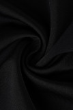 Costumi da bagno senza schienale con patchwork solido nero alla moda (con imbottiture)