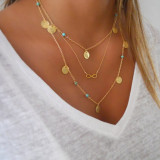 Модные золотые ожерелья в стиле пэчворк