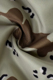 Shorts de cintura alta com estampa de camuflagem casual moda casual camuflagem patchwork