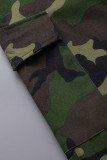 Camouflage Fashion Casual Camouflage Print Patchwork Spaghetti Strap Combinaisons régulières (sans hauts)