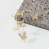 Pendientes de diamantes de imitación de mariposa de mosaico de moda de oro