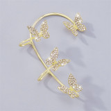 Gold Fashion Patchwork Butterfly Rhinestone Earrings