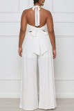 Vita Sexiga Solid Bandage Patchwork Backless Straight Jumpsuits
