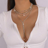 Collares de diamantes de imitación de moda de plata