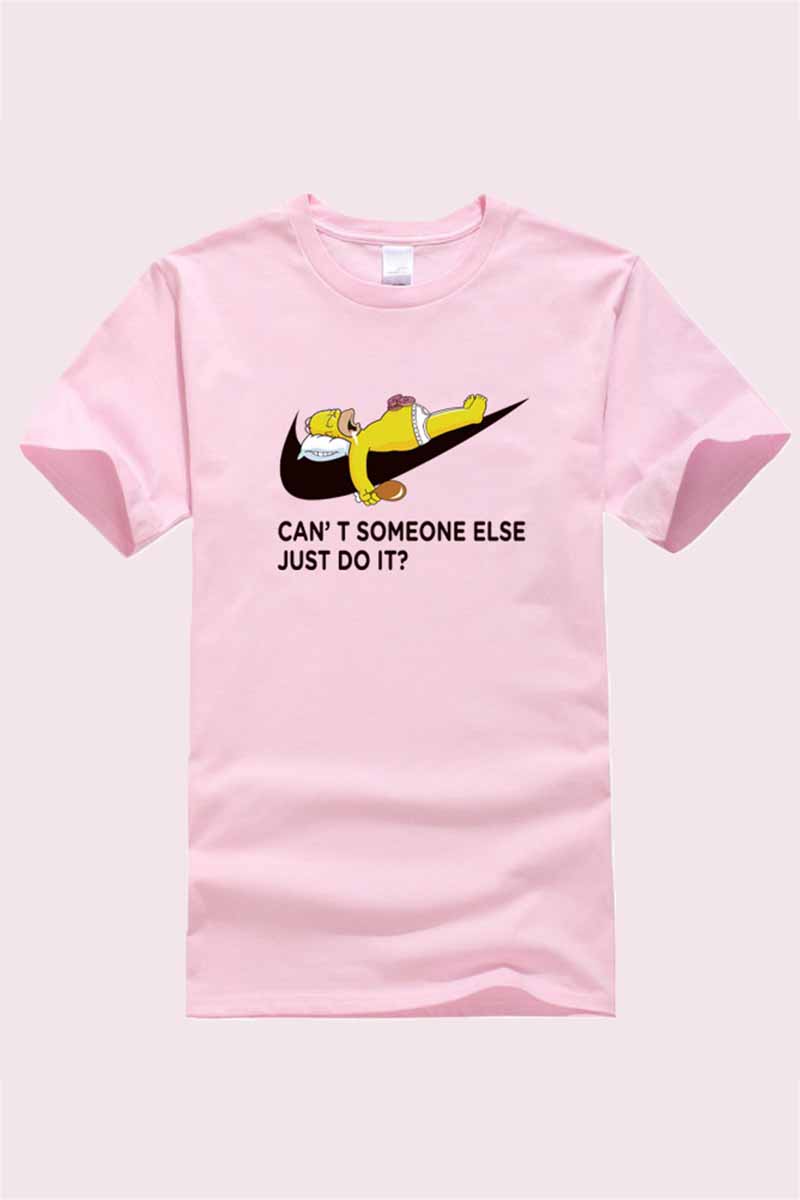 

Pink Fashion Casual Print Letter O Neck Tops