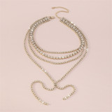 Серебряные модные лоскутные ожерелья со стразами