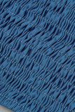 Синий Повседневный полосатый бинт Пэчворк Спагетти Ремешок Плюс Размер Две части