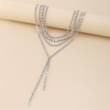 Silberne Mode-Patchwork-Rhinestone-Halsketten