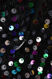 Черные сексуальные однотонные лоскутные прямые комбинезоны без бретелек с блестками