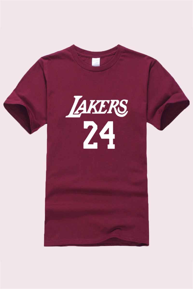 

Dark Red Fashion Casual Print Letter O Neck Tops