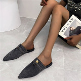 Diepblauwe mode casual patchwork puntige comfortabele schoenen