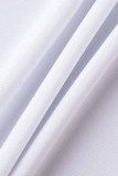 Camisa de rua feminina adulta moda branca mangas compridas gola virada para baixo assimétricas comprimento do tornozelo retalhos vestidos sólidos