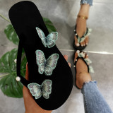 Grüne Art- und Weisebeiläufige lebende Patchwork-Schmetterlings-runde bequeme Schuhe