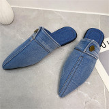 Sapatos confortáveis ​​com pontas de retalhos moda azul claro