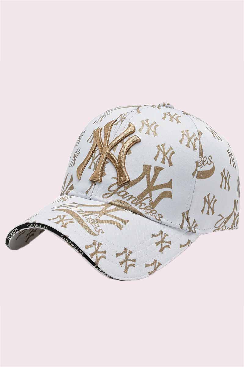 

White Fashion Street Letter Embroidered Hat