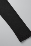 Черные модные платья-юбки-карандаши с высоким открытым воротником и капюшоном