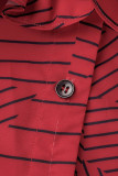 Vestido de manga curta vermelho moda casual estampa patchwork gola quadrada