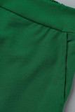 Viola moda casual stampa patchwork fibbia colletto turndown manica lunga due pezzi