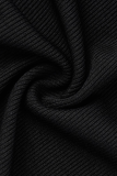 Черные модные платья-юбки-карандаши с высоким открытым воротником и капюшоном