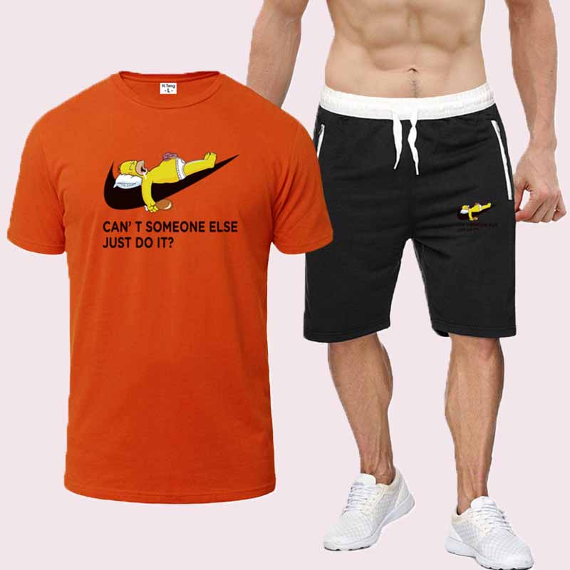 

Orange Fashion Casual Print Letter O Neck Short Sleeve Two Pieces