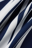 Blaue Art und Weise beiläufiger Druck-Verband-rückenfreie Halfter-ärmellose Kleid-Kleider