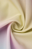 グラデーションカラーファッションカジュアルプリント包帯背中の開いたホルターノースリーブドレスドレス