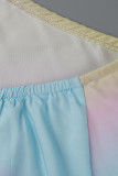 Gradiente Color Moda Casual Estampado Vendaje Espalda descubierta Halter Vestido sin mangas Vestidos