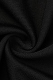 Черное модное сексуальное однотонное платье в стиле пэчворк с открытой спиной на одно плечо