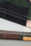 Macacão folgado roxo moda casual estampa de rua patchwork com alça de espaguete