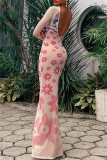 Абрикосовые модные сексуальные прозрачные платья с круглым вырезом и длинными рукавами