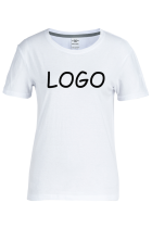 Blanco Camiseta de algodón de manga corta con estampado de camiseta personalizada de alta calidad para mujer, por encargo