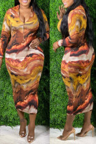 Многоцветный сексуальный принт в стиле пэчворк с круглым вырезом, одноступенчатые юбки, платья