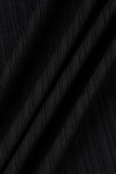 Черная модная повседневная однотонная повязка с V-образным вырезом размера плюс из двух частей