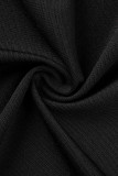 Vestidos de manga comprida de retalhos sexy moda preto perfurado vazado assimétrico decote em V