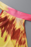 Dunkelblaues, modisches, lässiges, ärmelloses Kleid mit Tie-Dye-O-Ausschnitt in Übergröße