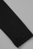 Noir Sexy Solide Gland Patchwork Transparent Perceuse Chaude O Cou Une Étape Jupe Robes