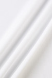 Magliette bianche casual stampate con patchwork abbronzante