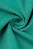 Robes vertes décontractées à col rond avec boucle en patchwork