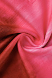 Red Fashion Casual Plus Size Print Tie-dye O Neck Sleeveless Dress