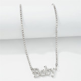 Silver Fashion Patchwork Letter Necklaces