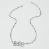 Серебряные модные лоскутные ожерелья с буквами