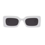 Weiße, modische, solide Patchwork-Sonnenbrille
