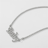 Silver Fashion Patchwork Letter Necklaces