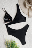 Черный модный сексуальный купальник с леопардовым принтом в стиле пэчворк с открытой спиной (с прокладками)
