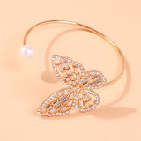 Золотой модный браслет со стразами и бабочкой в ​​стиле пэчворк