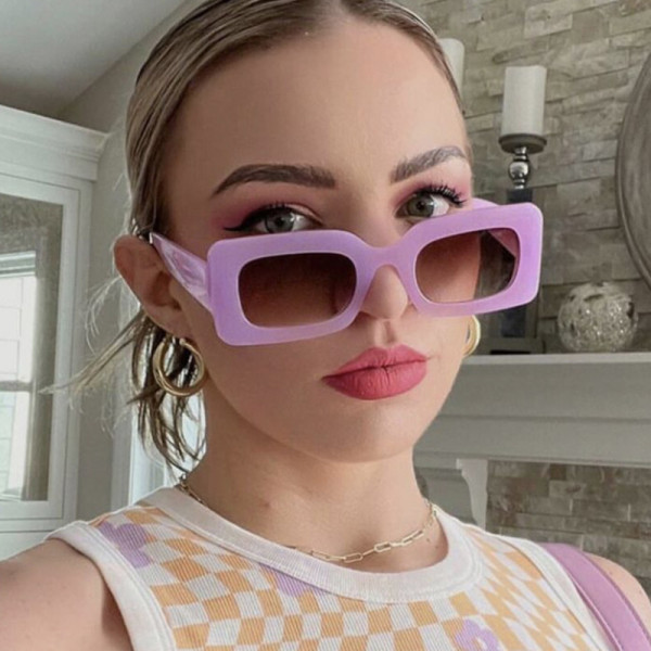 Пурпурные модные однотонные солнцезащитные очки в стиле пэчворк